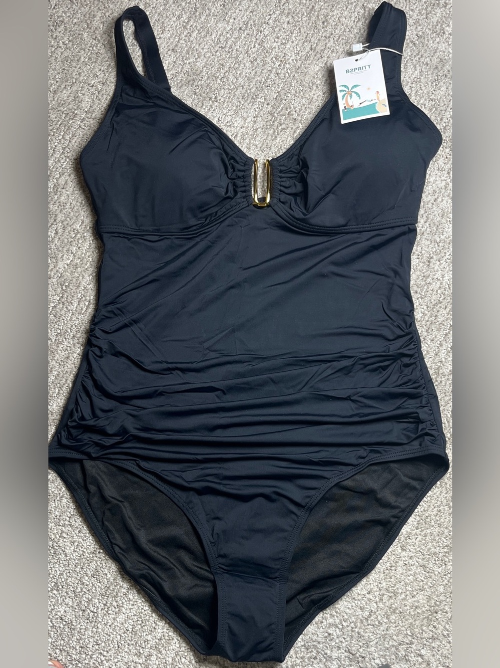 B2prity One Piece Swimsuit Tummy Control Ruched  L. 0010/1-1
